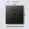 Hong Kong y Macao Enchufe USB Británico 13A con Enchufe de Carga Rápida Tipo-C Interruptor de Luz Estándar Británico Panel de Plástico Negro