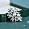 Broche pequeño de perla con forma de botón, estilo europeo y americano, con lazo, de alta gama, para mujer, con ramillete de perlas y flores de aleación, accesorios para collar.
