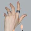 Anillo de Plata de Ley 925 Diseño Nicho Zafiro Azul Diamante Lujo Ligero Estilo Frío Oscuro Oscuro Para Hombre y Mujer Anillo Abierto