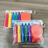 Crayones de baño de 5 colores solubles en agua lavables crayones de barra de empuje para baño probados en Europa y América