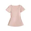 Atacado de Roupas Femininas Transfronteiriças Estilo Europeu e Americano Verão Decote V Manga Curta Cintura Marcada Feminino Sexy Sexy Top