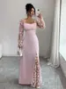 Vestido de Estilo Europeo y Americano Transfronterizo, Elegante y de Gama Alta, Vestido Largo de Manga Larga para Mujer, Patchwork de Encaje Amazon 2026