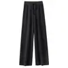 Pantalones de Pierna Ancha Color Blanco Crema 100% Lana para Mujer Cintura Alta Adelgazantes Caída Rectos Largos Estilo Coreano Suaves y Acogedores Pantalones de Abrigo