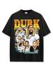 Camiseta de manga corta lavada con estampado de Lil Durk, estilo americano transfronterizo, cuello redondo y manga larga con capucha para hombre