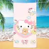 Toalha de Praia Sanrio Mais Vendida no Comércio Exterior, Toalha de Banho Infantil de Microfibra Ultra Fina Desenho Animado Gato Tk Anime, Toalha Absorvente