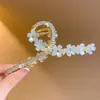 Pinza para el Cabello de Metal para Mujer, Pinza Tiburón de Lujo de Alta Gama, Pasador para Peinados Recogidos, Accesorio para el Cabello con Perlas para la Parte Trasera de la Cabeza
