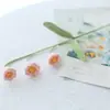 Tulipán Rosa Degradado Flores Artificiales Tejidas con Hilo Ramo Girasol Día de la Madre Día de San Valentín Flores Artificiales Crochetadas