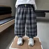 Pantalones para Niños Otoño 2026 Estilo Nuevo Pantalones de Cuadros Tipo Linterna para Niños Joggers Elegantes para Bebé Niño Primavera y Otoño Estilo Otoño
