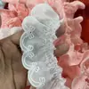 Tela de Encaje de Algodón Plisado Bordado con Lazos de 4.5 cm de Ancho para Sofá, Accesorios para el Cabello, Ropa de Mascotas y Decoración de Tela