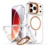 Novo Modelo Adequado para Capa de Celular Iphone17Pro Max Apple 16Pro Transparente Brilhante Suporte Magnético Capa Protetora