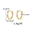 Pendientes de Aro Finos Lisos para Mujer, Chapados en Cobre con Oro de 14K, Texturizados, Pendientes Redondos Sencillos, Versátiles para el Trabajo, Antialérgicos