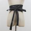 Cinturón anudado con cordones de alta calidad para mujer, color negro, combinable con todo, para camisa, falda, traje, chaqueta, decoración con sello de cintura