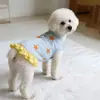 Roupas de Primavera e Verão para Cães Pequenos e Gatos, Spitz Alemão, Bichon Frisé, Vestido Teddy, Vestido Colete Listrado de Estrela do Mar 26