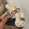 Presilha de Cabelo Grande Desenho Animado Pato Bico de Pato Miffy Coelho com Padrão Floral Café com Leite, Novo Acessório de Cabelo Fofo para Outono/Inverno para Franja e Penteados