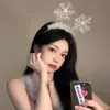 Diadema de felpa con copos de nieve para mujer, horquilla para el pelo, tocado navideño, decoración de estilo princesa para otoño e invierno.