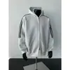 Sudadera con Raya Americana para Hombre Otoño Invierno Nuevo Estilo Tendencia de Moda Deportiva Holgada Casual Sudadera con Capucha Chaqueta para Hombre de Moda