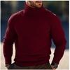 Comércio Exterior 2026 Outono e Inverno Novo Suéter Masculino Simples de Cor Sólida Moda Casual Gola Alta Camisa Base