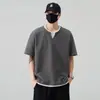 Roupas Masculinas Shanggu Estilo Japonês Marca da Moda Verão Novo Camiseta Patchwork Falsa Manga Curta Nova Masculina Manga Curta Gola Redonda Fresca