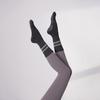 Calcetines de Yoga para Otoño e Invierno, Calcetines Antideslizantes, Calcetines para Pilates, Calcetines Específicos para Deporte de Media Pantorrilla, Calcetines de Algodón Puro con Rayas, Tipo Rizo, Absorbentes de Sudor para Mujer