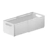 Caixa Organizadora de Armário, Tipo Gaveta, Extensível, Organizador de Mesa para Lanches e Diversos, Cesta de Armazenamento para Cozinha, Estrutura de Armazenamento de Canto Reto para Armário Profundo