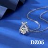 Collar de moissanita de imitación de 2 quilates para mujer, chapado en platino PT950, cadena de clavícula con colgante de ocho corazones y ocho flechas de circonita.