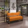 Sofá de Peluquería Silla de Espera Sofá de Acero Inoxidable Área de Descanso de Peluquería Sofá de Recepción Salón de Belleza Peluquería Exclusivo