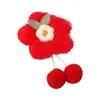 Pelaje de Conejo Flor de Ciruelo Bola Colgante Accesorios de Tela Textura Felpa Ropa Pinza para el Cabello Colgante Bolso Decoración DIY Suministros Venta al por Mayor