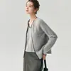 Viaje Intelectual~Cony Conjunto de dos piezas de punto 100% cachemira pura para mujer, diseño color block, camisola de cuello en V, prenda exterior versátil