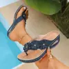 Sandalias de cuña casuales cómodas para mujer de talla grande, modelo nuevo de verano 2026, de comercio exterior, con estampado floral, tipo slip-on, talla única