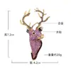 Moda Europea y Americana Broche Grande de Cabeza de Ciervo para Mujer, Broche de Reno Exagerado de Diamantes Completos Exquisito de Gama Alta, Broche Accesorio para Abrigo