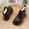 Botas plataforma estilo Birkenstock femininas, nova coleção outono/inverno 2026, forradas com fleece para aquecimento, botas de couro fashion, efeito emagrecedor, botas de algodão, botas de couro para mulheres