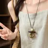 Collar Maillard Otoño e Invierno Piedra Ojo de Tigre Acero de Titanio para Mujer Diseño Coreano de Nicho Cadena Larga para Sudadera Accesorios Versátil Nuevo Estilo