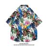 Camisa Holgada de Cuello Cubano Nueva Llegada Manga Corta Estilo Japonés Moderno Tendencia Elegante Juventud Popular Versátil para Combinar Chicos Verano