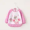Babi delantal de manga larga, Delantal de alimentación, Anti-manchas, Impermeable, Adecuado para bebés y niños pequeños, Estilo de dibujos animados
