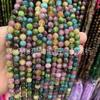 Turmalina imitação alta qualidade doce calcedônia colorida contas soltas pulseira semiacabada contas redondas acessórios de joalheria DIY atacado