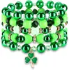 Calle. Pulsera del Día de San Patricio Pulsera Fresca Verde de Arcilla Suave Transfronteriza Europea y Americana Festival Irlandés Lucky Lucky