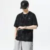 Camiseta Masculina de Manga Curta Verão Fina Manga Curta Refrescante Secagem Rápida Solta Gola Redonda Camiseta 2025 Novo Estilo Top Tendência