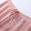 100% lã pura, espessada para outono e inverno, calças de lã wide leg para mulheres, com malha fluida, design de perna reta e comprimento longo que varre o chão, adequadas para usar como peça externa.