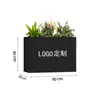 Caja de Flores de Acero Inoxidable Partición de Hierro para Exteriores Valla Exterior Oscilante Maceta de Metal Comedero Municipal Rectangular Combinación