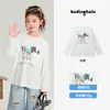 Camiseta de Manga Larga con Estampado Juguetón para Niñas Pudding Haru 2026 Nuevo Estilo de Verano Blusa Ligera de Moda con Cuello Redondo para Niños t