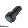 Carregador de carro inteligente PD38W, carregamento rápido QC3.0, adaptador de isqueiro de carro com carregamento rápido de porta dupla, A+C, com iluminação ambiente