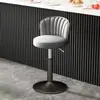 Taburete de barra con respaldo ajustable, taburete alto, giratorio, adecuado para cajeros, diseño simple, taburete de peluquería ajustable con ruedas