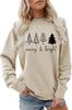Suéter informal con estampado de árbol de Navidad brillante para mujer, estilo europeo y americano, para otoño e invierno, de Amazon, disponible en Europa y América.