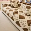 Novedad de Primavera Cojín para Sofá de Dos Tonos Suave Cómodo Algodón Terciopelo Antideslizante Sencillo Moderno Cojín de Asiento Funda para Sofá Funda