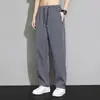 Pantalones de Seda Hielo Finos de Verano para Hombre, Deportivos de Secado Rápido, Holgados, Rectos, Caídos, de Pierna Ancha, Casuales, Largos para Hombre