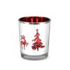 Hoja de Acebo Copo de Nieve Reno Árbol de Navidad Portavelas Vidrio Exclusivo Transfronterizo para Ambiente Navideño Europeo y Americano Portavelas de Vidrio para Aromaterapia