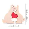 Set de Conejos de Madera de Haya Decoración para Sala de Estar Figura de Conejo de Pareja Regalo de San Valentín Adorno de Escritorio Decoración Ins