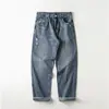 Pantalones Rectos de Estilo Americano Nuevos de Calle Tendencia Casual Pierna Ancha Retro Cintura Elástica Jeans Pantalones Largos para Hombre Todas las Estaciones