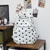 Mochila Estilo Coreano Ins Vento Nova de Bolinhas para Meninas Alunas do Ensino Fundamental II e Médio Mochila Versátil Leve Bolsa Casual para Viagem