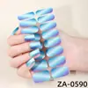 Película de esmalte de uñas con purpurina europea y americana en stock, 16 piezas de pegatinas de arte de uñas impermeables para exportación con respaldo adhesivo, pegatinas de uñas degradadas al por mayor